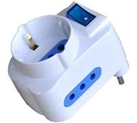Techly 301023 Adattatore con Spina 10A 2 Prese 10A e 1 Schuko Bianco