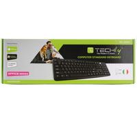 Techly 302808 Tastiera PS2 105 tasti Standard, colore Nero