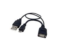 Techly 305595 Cavo USB A F 2.0 OTG Micro USB M con Alimentazione USB, 30cm Nero Nero
