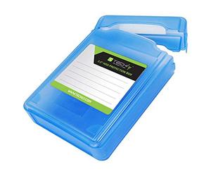 Techly 306318 Scatola di Protezione per 1 HDD 3,5" Azzurro Trasparente Azzurro