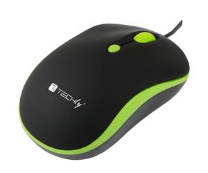 Techly 306721 Mouse Ottico USB 1600 Dpi Nero/Verde Nero/Verde