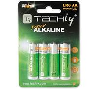 Techly 306974 Blister 4 Batterie High Power Stilo AA Alcaline LR06 1,5V