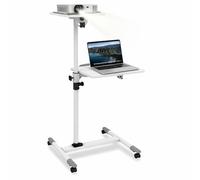 Techly 309593 Carrello Supporto per Proiettore Beamer Notebook PC Ripiani Regolabili Bianco