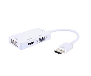 Techly 309845 Adattatore 3 in 1 DisplayPort 1.2 a HDMI/DVI/VGA Bianco