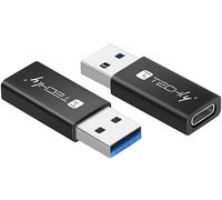 Techly 361414 Adattatore Convertitore USB 3.2 USB A Maschio a USB-C™ Femmina Nero Nero