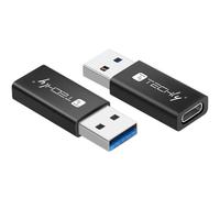Techly 361414 Adattatore Convertitore USB 3.2 USB A Maschio a USB-C™ Femmina Nero Nero