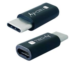 Techly 361421 Mini Convertitore Adattatore USB-C™ Maschio a Micro USB Femmina Nero