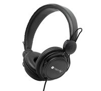 Techly 361988 Cuffia Stereo con Auricolari ed Archetto Imbottiti Nero
