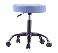 Techly Sgabello Girevole con Ruote Altezza Regolabile Tessuto Sfoderabile Blu