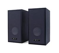 Techly 363265 Set Altoparlanti in Legno per Notebook e PC USB2.0 e Jack 3,5mm Nero