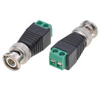 Techly 363357 Adattatore Connettore Terminal Block 2-Pin a BNC Maschio Nero/Verde