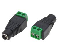 Techly 363364 Adattatore Alimentazione Plug DC 2.5x5.5mm Femmina Terminal Block 2 Pin Nero/Verde