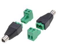 Techly 363418 Adattatore Connettore Plug DC 2.5x5.5 mm Femmina Terminal Block 2 Pin Nero/Verde