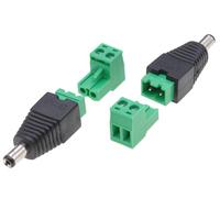 Techly 363425 Adattatore Plug DC 2.5x5.5 mm Maschio Terminal Block 2 Pin Nero