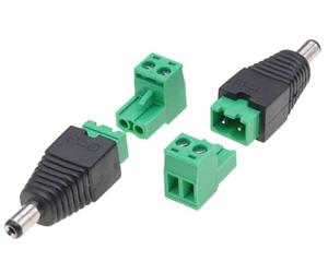 Techly 363425 Adattatore Plug DC 2.5x5.5 mm Maschio Terminal Block 2 Pin Nero