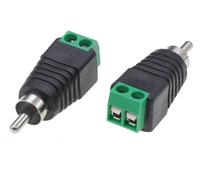 Techly 363432 Adattatore Connettore Terminal Block 2-Pin a RCA Maschio Nero/Verde