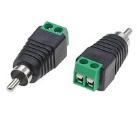 Techly 363432 Adattatore Connettore Terminal Block 2-Pin a RCA Maschio Nero/Verde