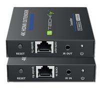 Techly 364187 Extender HDMI 4K@60Hz 18Gbps HDR10 su Cavo Cat.6/6A/7 Fino 70 Metri Zero latenza Nero