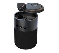 Techly 364293 Altoparlante BT v5.1 con Auricolari Wireless e Custodia di Ricarica 2 in 1 Nero