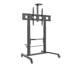 Techly 364491 Supporto a Pavimento per TV con Altezza Regolabile per TV da 52'' a 110'' Nero