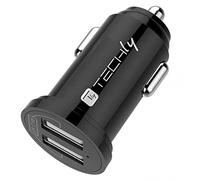 Techly 365429 Mini Caricatore da Auto 2 Porte USB-A 24W/4.8A Nero Nero
