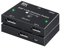 Techly Switch Bidirezionale Convertitore Splitter DisplayPort 8K DP1.4 per Sorge