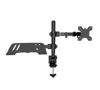 Techly 365597 Supporto da Scrivania Braccio per Monitor 13-32" e Mensola per Laptop Nero