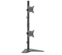 Techly 365672 Supporto da Scrivania 2 Monitor 17-32" con Base e Supporto per Smartphone Nero