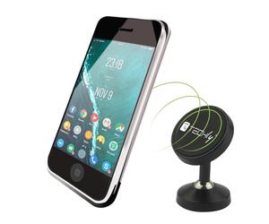 Techly 365900 Supporto Smartphone Magnetico con Doppio Snodo Metallico 360° Nero
