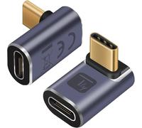Techly 366419 Adattatore USB-C™ Maschio/Femmina Angolato 90° 40Gbps 4K e 8K Grigio