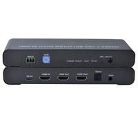 Techly 366624 Splitter HDMI 2.1 8K 1 in 2 out con SPDIF e Audio 3.5mm Stereo Grigio