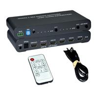 Techly 366631 Switch Matrix HDMI 4x2 8K con Estrattore Audio Esterno Nero