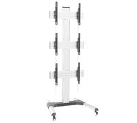 Techly 366815 Supporto a Pavimento per 3 TV LCD/LED 32-55" per Video Wall Silver