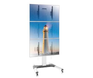 Techly 366815 Supporto a Pavimento per 3 TV LCD/LED 32-55" per Video Wall Silver
