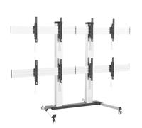 Techly 366822 Supporto a Pavimento per 4 TV LCD/LED 32-60" per Video Wall Silver