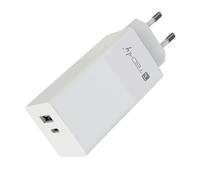 Techly 367003 Caricatore Alimentatore USB-C™ e USB-A da Muro 100W per Smartphone o Tablet Bianco