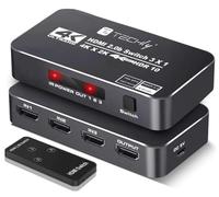 Techly Switch HDMI 367171 2.0b 3 in 1 out 4K HDR HDCP2.2 con telecomando Nero