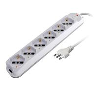 Techly Presa Multipla a 6 Posti Italiana Bipasso/Schuko Spina 10A