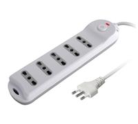 Techly 367256 Presa Multipla a 5 Posti Italiana Bipasso Spina 10A Bianco/Grigio