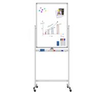 Techly Lavagna Magnetica Bifacciale 60x100 cm con Ruote e Mensola per Pennarelli