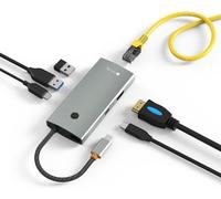 Techly Docking Station Multifunzione Hub USB-C™ 6 in 1 con interruttore