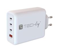 Techly Caricatore Alimentatore GaN 3 porte USB-C™ e 1 USB-A da Muro 140W