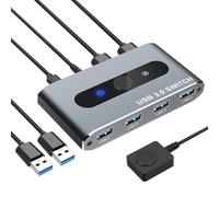 Techly 367980 Switch USB 3.0 per 2 PC in 4 out Silver