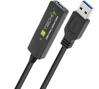 Techly 368000 Cavo Prolunga Attivo USB3.2 SuperSpeed+ Estensore di Segnale 10m Nero Nero
