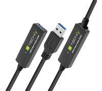 Techly 368017 Cavo Prolunga Attivo USB3.2 SuperSpeed+ Estensore di Segnale 20m Nero Nero