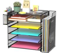 Techly Organizer da Scrivania a 5 Vassoi Sezione Verticale e Portapenne