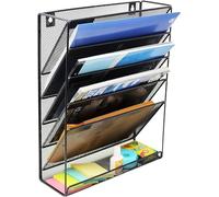 Techly Portariviste a Parete a Cinque Divisori con Mensola