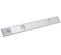 Techly 368246 Luce LED Slim Ricaricabile USB con Sensore di Movimento 30 cm Silver
