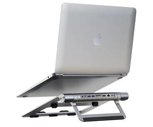 Techly 368314 Docking Station USB-C™ 9 in 1 Hub USB3.2 Stand per Notebook Pieghevole Silver