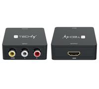 Techly Mini Convertitore Video Composito a HDMI 720p 1080p con Cavo USB